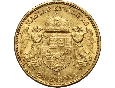 5412. Węgry, Franciszek Józef I, 20 koron 1893 KB, Kremnica - 2