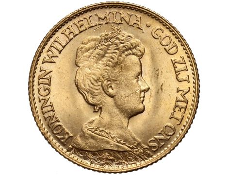 5416. Holandia, Wilhelmina, 10 guldenów 1917