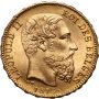 Złota moneta 20 franków belgijskich Leopold II - 2