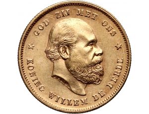 Złota moneta 10 guldenów holenderskich Wilhelm III