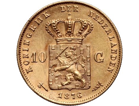 Złota moneta 10 guldenów holenderskich Wilhelm III - 2