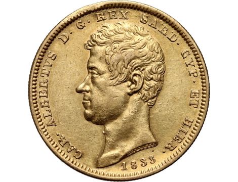 0857. Włochy, Sardynia, Karol Albert, 100 lirów 1833, Turyn