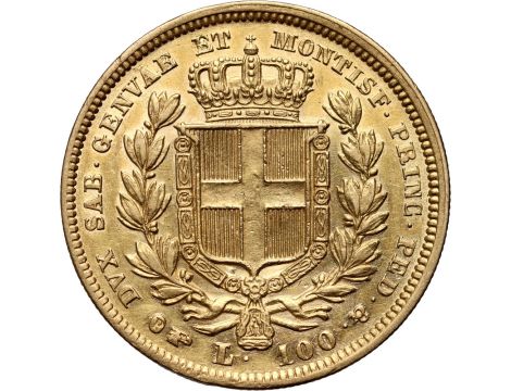 0857. Włochy, Sardynia, Karol Albert, 100 lirów 1833, Turyn - 2
