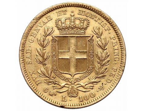 0858. Włochy, Sardynia, Karol Albert, 100 lirów 1834, Turyn - 2