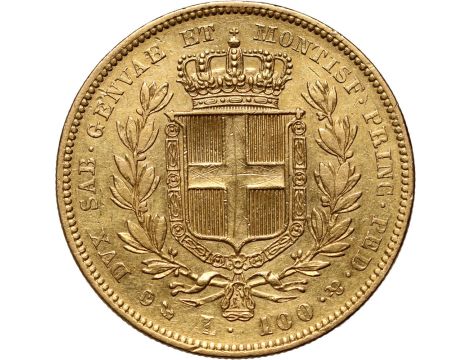 0860. Włochy, Sardynia, Karol Albert, 100 lirów 1840, Genua - rzadki rocznik - 2