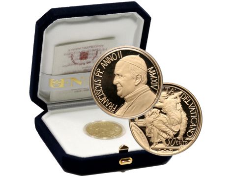 0882. Watykan, 50 euro 2014, Franciszek - 450. rocznica śmierci Michała Anioła