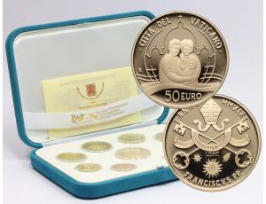 0908. Watykan, zestaw 9 monet euro 2019, Franciszek, Stempel lustrzany