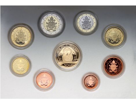 0908. Watykan, zestaw 9 monet euro 2019, Franciszek, Stempel lustrzany - 4