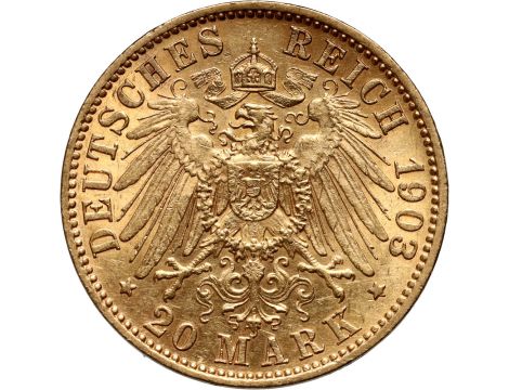 Złota moneta 20 marek niemieckich Wilhelm II - 2