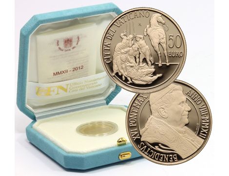 0921. Watykan, 50 euro 2012, Benedykt XVI, Nawrócenie św. Pawła