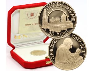 0922. Watykan, 50 euro 2015, Franciszek, Bazylika Matki Bożej w Pompejach